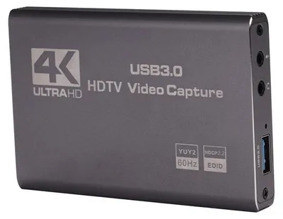 Image de INF Carte de capture vidéo HDTV USB3 0 4K gris en acier inoxydable pour streaming et enregistrement