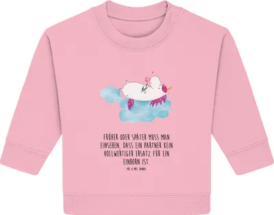 Produktbild von Mr. & Mrs. Panda Organic Baby Pullover Einhorn Verliebt 24. - 36. Monat - Baumwolle Pink - Geschenk, Bullover, Liebe, Freundin, Unicorn, Einhörner