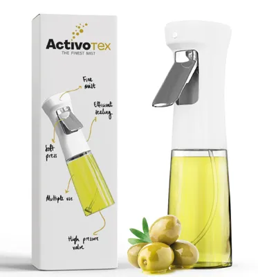 Image de Pulvérisateur d'huile pour la cuisine - Distributeur d'huile en verre avec brume fine - Vaporisateur pour huile et vinaigre - Blanc, 240 ml