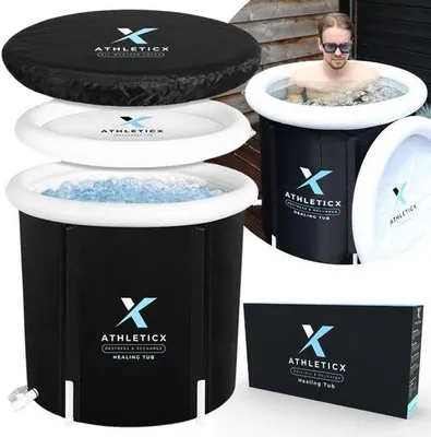 Produktbild von Großes, kollabiertes und aufblasbares Eisbecken XXL – mit isolierendem Abdeckhäuschen und Handpumpe