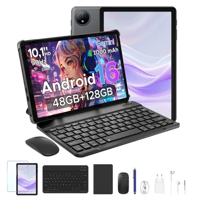 Produktbild von POCKAM P10 48(8+40)GB+128GB, 10 Zoll, Android 16, 7000mAh, mit Tastatur/Maus/Stift/Hülle usw, BT5.0, 5G WiFi, Gemini AI, 3.5mm Kopfhöreranschluss