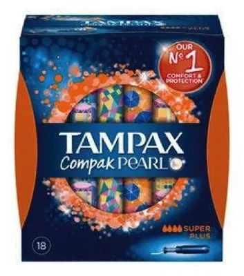 Produktbild von TAMPAX Compak Pearl Super Plus, Blau, Weiß, 18 Stück(e)