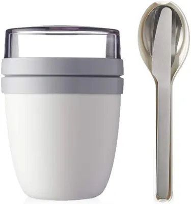 Produktbild von Mepal Lunchpot Plus Besteckset Frühstücksset to Go Becher (White)
