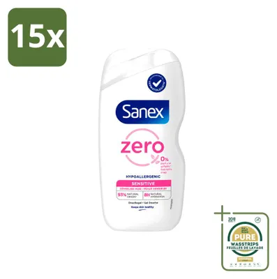 Obrázek produktu pro 15 kusů sprchového gelu Sanex Zero% pro citlivou pokožku - 400 ml - balení pro větší spotřebu