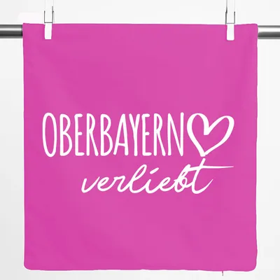 Produktbild von Huuraa Kissenbezug Oberbayern verliebt 40x40cm Fuchsia Baumwolle Dekokissenbezug Geschenkidee
