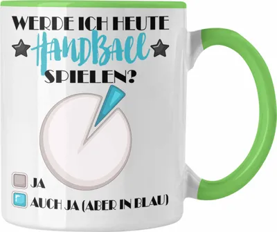 Produktbild von Trendation - Handball Tasse Geschenk für Handball Spieler Werde ich Heute Handball Spielen  (Grün)