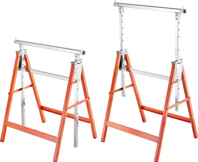 Produktbild von SucceBuy Teleskop-Arbeitsbock, 2er-Set, höhenverstellbar von 800–1300 mm, belastbar bis 200 kg, mit rutschfesten Fußpolstern, ideal für Holzarbeiten, Tischler und Bauprojekte