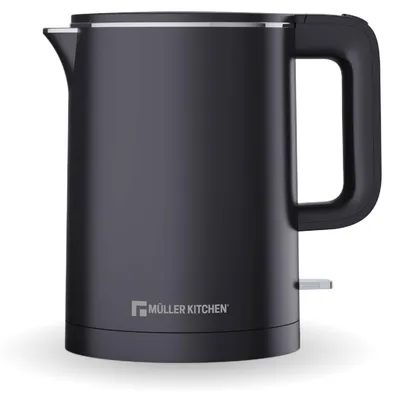 Produktbild von Muller Kitchen MK-6061 Elektrischer Wasserkocher, 1 l, 1000 W, doppelwandig, 360