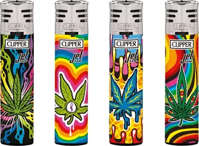 Produktbild von Clipper Feuerzeuge - 4er Set: Jet Flame Mazed Leaves