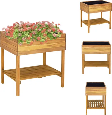 Obrázok produktu pre vidaXL Vyvýšený kvetináč 78,5 x 58,5 x 78,5 cm z masívneho dreva akácie - Kvetináče a sadenice