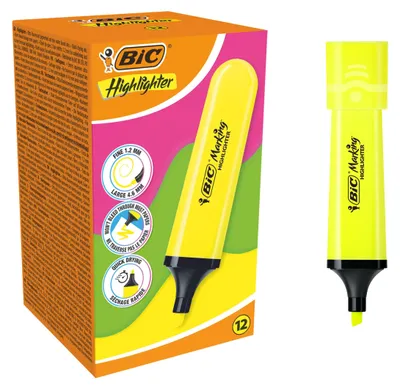 Produktbild von BIC Marking Flat Highlighter Textmarker mit modularer abgeschrägter Spitze (1,2