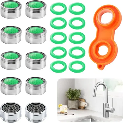 Produktbild von Strahlregler M24, 10 Stück, verchromtes Messing, ABS-Filter, Montagewerkzeug, für Küche