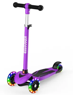 3-Rad Kinderroller mit LED-Rädern, höhenverstellbar, 3-12 Jahre