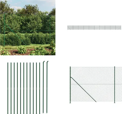 Produktbild von vidaXL Maschendrahtzaun mit Bodenflansch Grün 1,4x25 m - Maschendrahtzaun - Maschendrahtzäune - Maschendraht - Gartenzaun