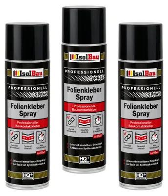 Produktbild von Isolbau Folienkleber-Spray 3 x 500 ml Baukontaktkleber Dampfsperrfolie Sprühkleber