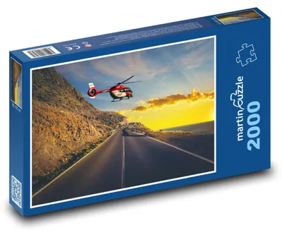 Zdjęcie produktu dla Puzzle 2000 Helikopter lądujący na drodze - martinpuzzle