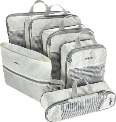 Immagine prodotto di Organizzatore da viaggio a compressione per valigia set di 6 pezzi - Grigio