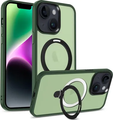 Zdjęcie produktu dla Hybrydowe, luksusowe etui na iPhone'a 14 Plus z pierścieniem magnetycznym do osłony ochronnej MagSafe