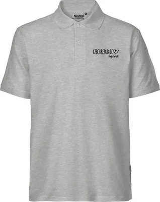 Produktbild von Huuraa Herren Polo Shirt Czech Republic my love XL Sport Grey Bio Baumwolle Fairtrade Poloshirt Geschenkidee