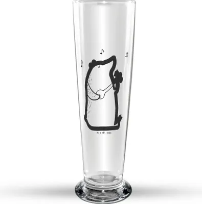 Produktbild von Mr. & Mrs. Panda Bierglas Bär Lied - Transparent - Geschenk, Weizen Glas, Frau, Weißbierglas, Bier, Valentinstag, Liebe, Teddy, Weizenbier, Spruch, Herz