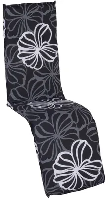 Produktbild von NYVI Auflage Barcelona für Relaxliegen / Relaxstühle 171x50 cm Black Flower - Liegenauflage mit Komfortschaumkern und Bezug - Sitzpolster für Gartenliegen & Relaxsessel