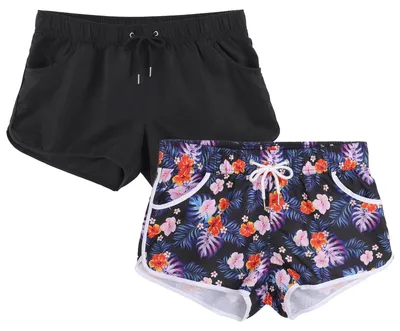 Imagen del producto de Solidchoice - Pack de 2 pantalones de baño para mujer, de secado rápido y con bolsillos
