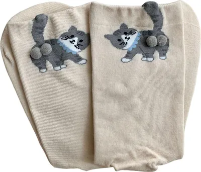 Produktbild von Niedliche Katzensocken mit Bommeln, 3D-Design, weiche Baumwollsocken, lustige Tiersocken für Frauen und Katzenliebhaber