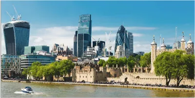 Produktbild von ARTland Wandbild Alu für Innen & Outdoor London Finanzviertel Größe: 60x30 cm