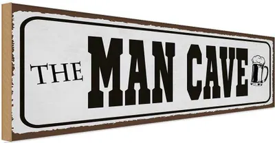 Produktbild von vianmo Holzschild 10x27 cm the Man Cave Bier Essen Trinken