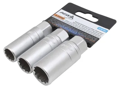 Obrázok produktu pre Sada tenkostenných nástrčných kľúčov na zapaľovacie sviečky, s 12-hranom 14 - 16 - 18mm, 3/8''