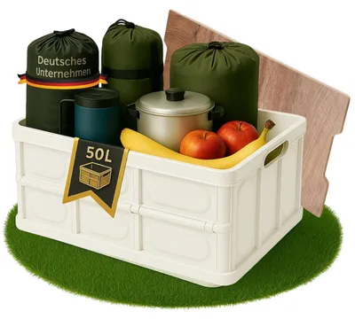 Produktbild von Coemo Faltbare Camping Box Klappbox Transportkiste Schwarz