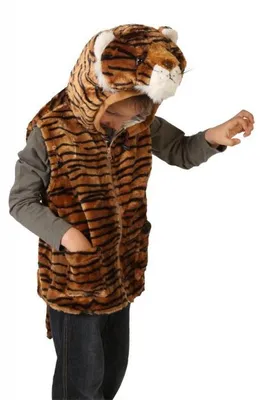 Produktbild von Foxxeo Deluxe Tigerweste für Kinder mit Kapuze, Gr. 116