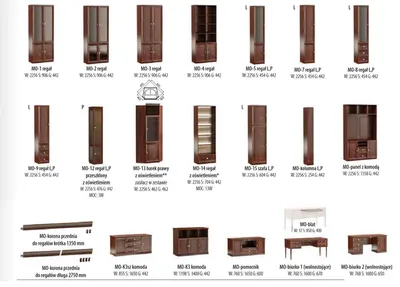 Produktbild von Kirschbrauner Kleiderschrank Schlafzimmer Holz Schubladen