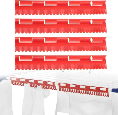 Produktbild von 4 Stück Sockentrockner für die Wäsche, Sockenhalter für Waschmaschine und Trockner (Rot)