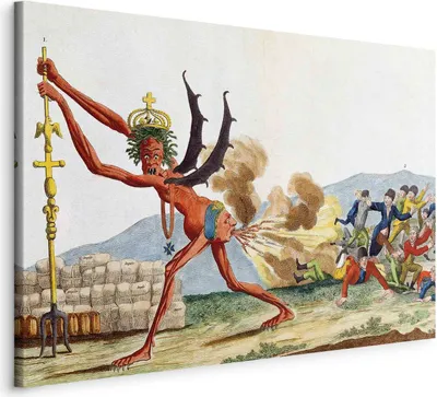 Produktbild von Vlies Leinwandbild - Caricature of the English Government (Jacques-Louis David) 60x40 cm Reproduktionen l-E-12407-b-a