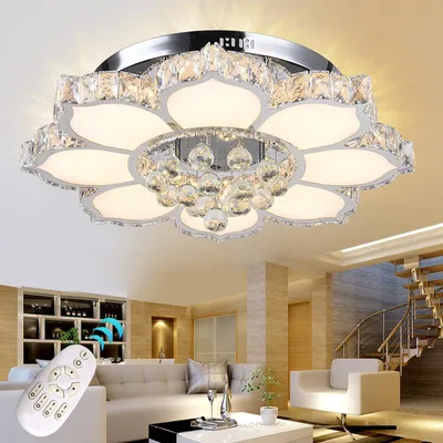Obrázek produktu pro Stropní svítidlo LED 3017WJ-660 132W s dálkovým ovládáním Nastavitelná barva/jas světla. Křišťál 3x5 cm. 132 W A+