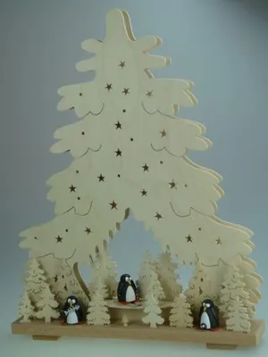 Obrázek produktu pro Svíčkový oblouk s jedlí, sněhulákem a osvětlením ŠxVxH 44x51x7cm NOVINKA