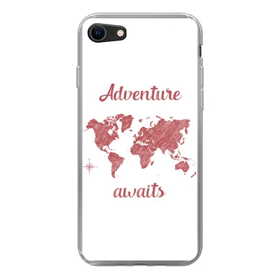 Produktbild von MuchoWow® Handyhülle Schutzhülle Hülle für iPhone SE 2020 Karte - Sprichwörter - Rosa Silikon Softcase Handy Hülle - Kartenbesitzer