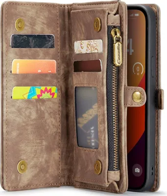 Produktbild von iPhone 16 Pro Max Hülle - CaseMe 008 2-in-1 Klapphülle & Back Cover mit Brieftasche - Braun