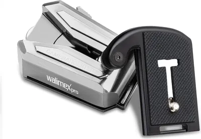 Produktbild von Walimex pro Kamera Clip mit V-Dock für Gürtel & Schnellwechselplatte – Kamera-Holster aus Metall – Arca-Swiss-kompatibel – V-Clip mit Kamerasicherung – Traglast bis 5kg – für Gürtel bis 50mm Breite