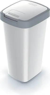 Obrázok produktu pre Odpadkový koš COMPACTA Q FLAP - objem: 25 l, barva: popelavá se světle šedým víkem