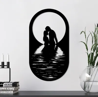 Produktbild von Wallity, Romantic, Dekoratives Wandaccessoire aus Metall, Schwarz, 100 % METALL, 56 x 30 cm