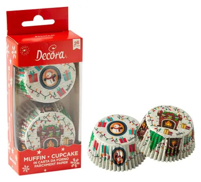 Produktbild von Decora, 0339904, Packung mit 36 Muffinförmchen, thematisch, Weihnachtsgeschenke,