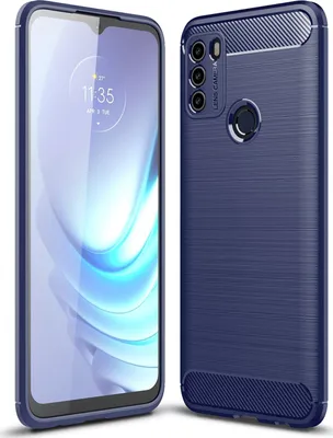 Produktbild von Mobigear Brushed  Motorola Moto G50 Hülle Flexibles TPU Backcover - Blau
