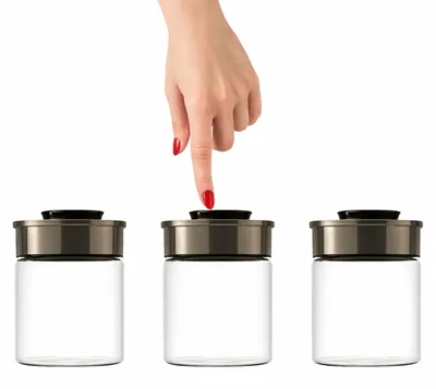 Produktbild von BURI Vorratsglas Vakuumglas 3er Set 700ml | Vorratsdosen Glas mit Edelstahl Deckel & Vakuum Klick-Mechanismus | Luftdicht mottensicher auslaufsicher stapelbar spülmaschinenfest