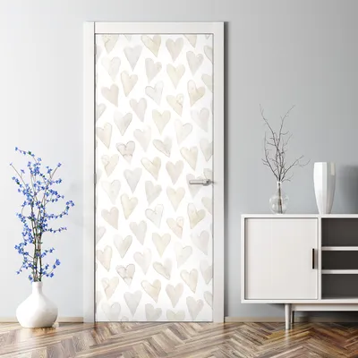 Produktbild von Dekorative Türaufkleber selbstklebend Klebefolie Dekorfolie Türtapete Subtile Herzen 85 x 200 cm