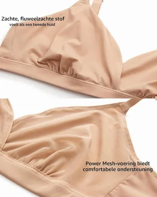Productafbeelding van Dames triangel-bh zonder beugel in effen zwart, met instelbare bandjes