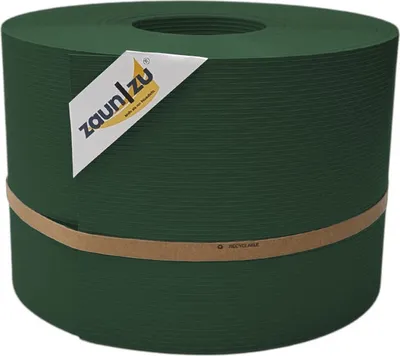 Produktbild von Sichtschutzstreifen zaun|zu RILLE 50m Rolle PP Zaunblende Doppelstabmattenzaun Tannengrün 50m