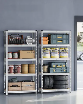 Produktbild von Kellerregal, 2er Set, 40 x 90 x 180 cm, 875 kg belastbar, mit verstellbaren Ablagen