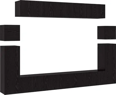 Productafbeelding van vidaXL TV-kast set, 8 stuks, zwart, eikenlook, houtvezel